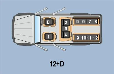 Seating options: 11+D