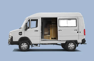 Sliding door (option) for kerb side delivery